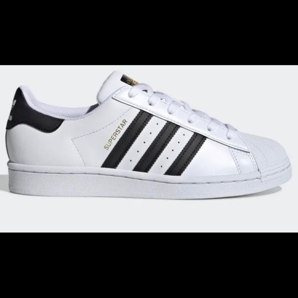 Adidas Superstar Black and white sneakers size 7.  Good used condition